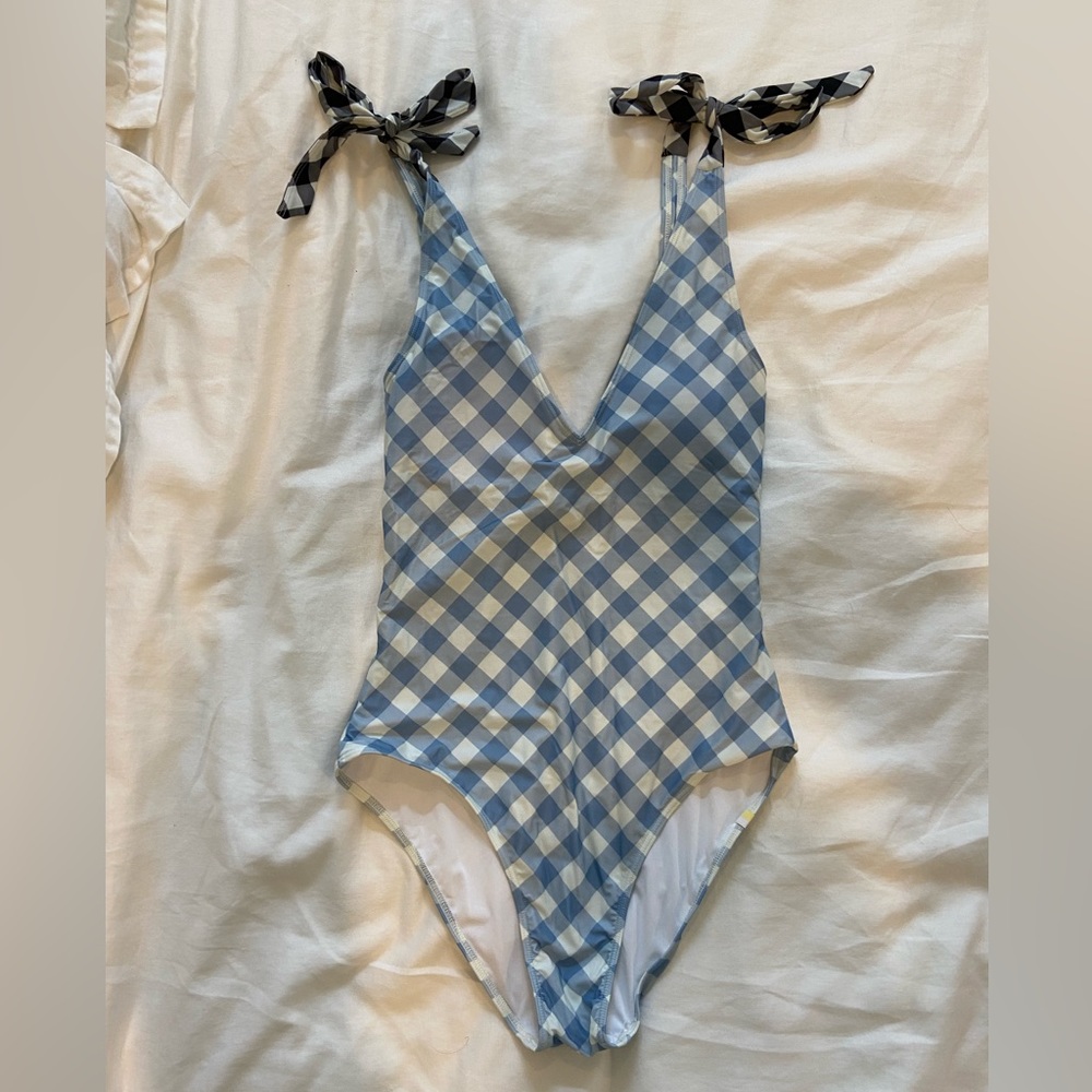 Sunmersalt “The Tie Backflip” one piece swimsuit in gingham. Like new!
